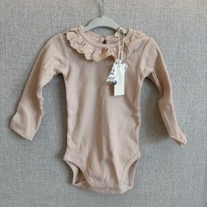 Quincy Mae Ruffle Collat Bodysuit Lace - Antique NWT